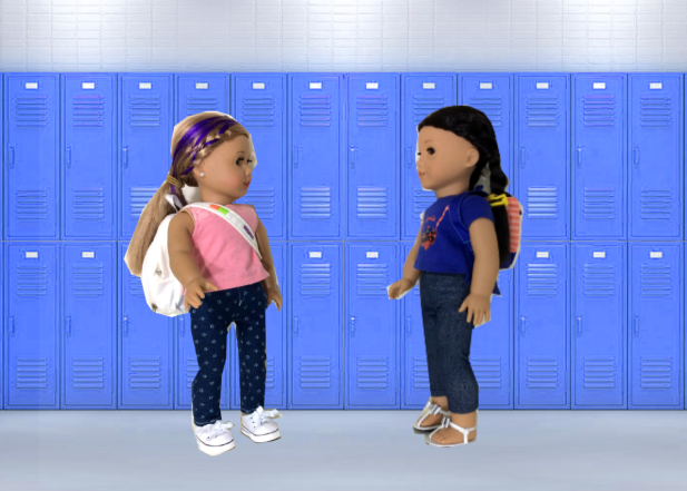 Jade and Z Talking at School Lockers